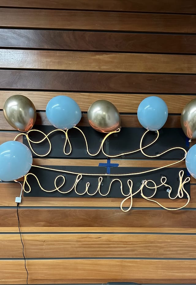 The Once sign at an event in New York